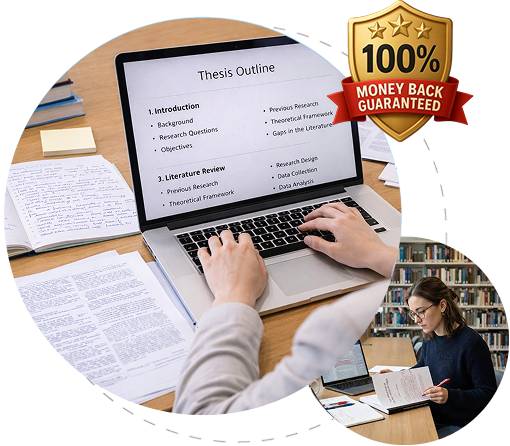 Student writing thesis notes