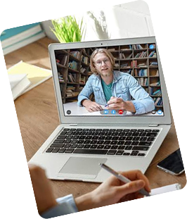 Graduate student holding a book